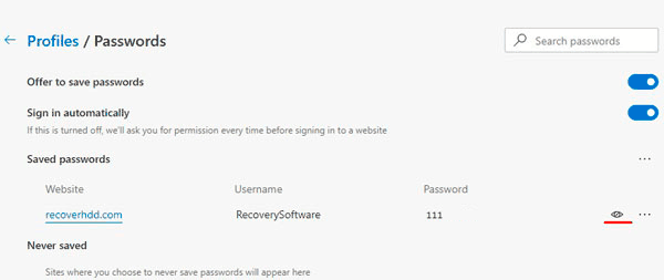 Come visualizzare la posizione delle password salvate nei browser Yandex, Google Chrome, Mozilla FireFox, Opera e Microsoft Edge