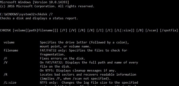 CHKDSK -- utilità integrata per correggere e riparare gli errori dell'hard disk