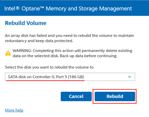 Creazione RAID con Intel Rapid Storage Technology