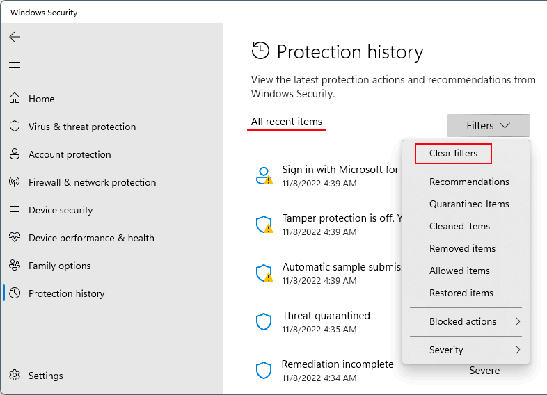 Come estrarre un file dalla quarantena di Defender su Windows 11