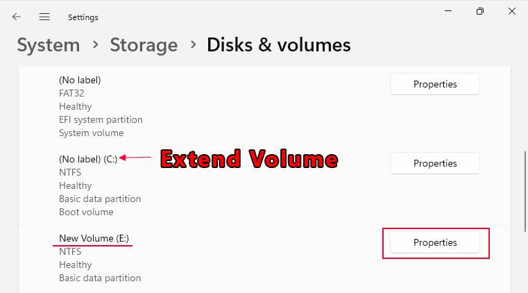 Come estendere un volume in Windows 11
