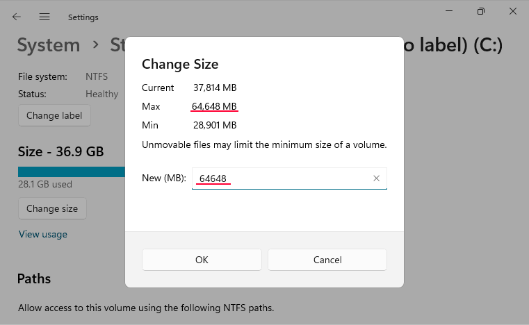 Come estendere un volume in Windows 11