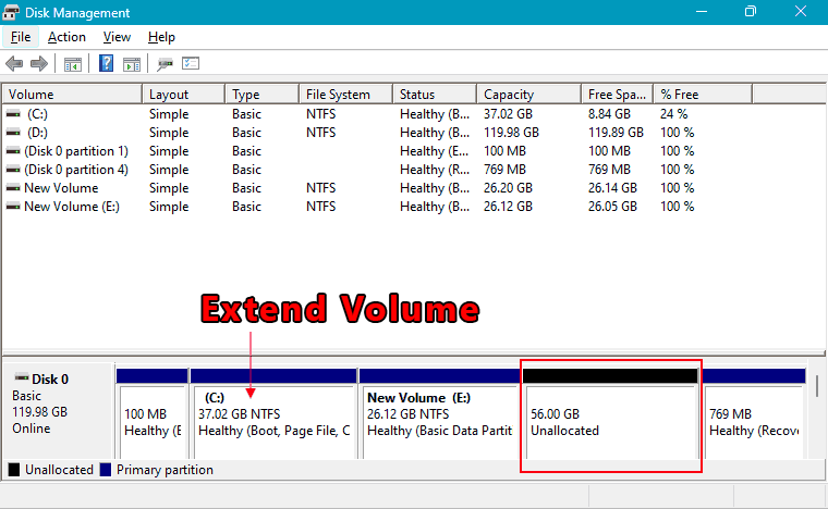 Opzione Estendi volume non attiva in Windows 11