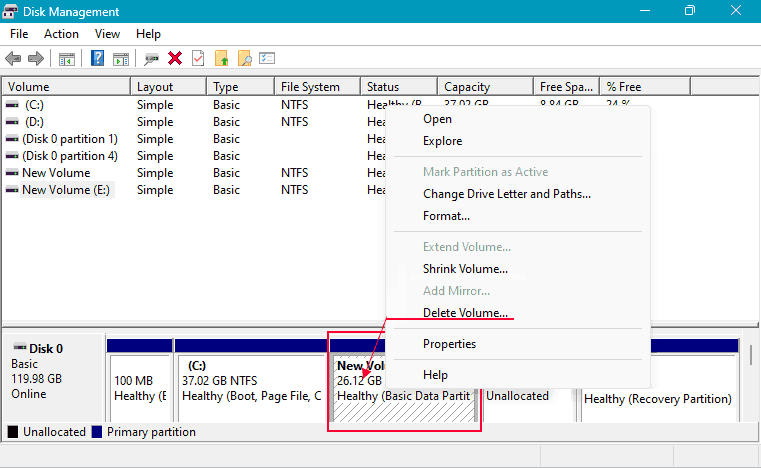 Opzione Estendi volume non attiva in Windows 11