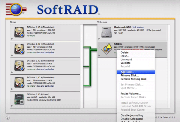 Creazione di RAID software in macOS Creazione di RAID software in macOS