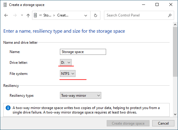 Scelta della lettera dell'unità e del file system per l'array RAID Scelta della lettera dell'unità e del file system per l'array RAID