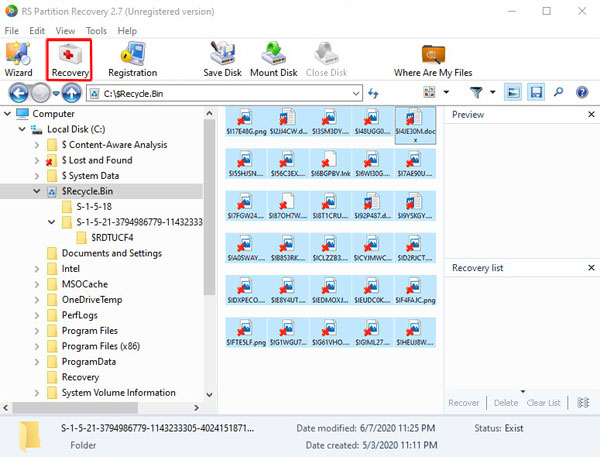 How to restore files and folders after deleting them to Recycle Bin and cleaning it out