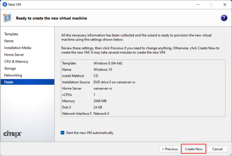 Recupero di una macchina virtuale XenServer