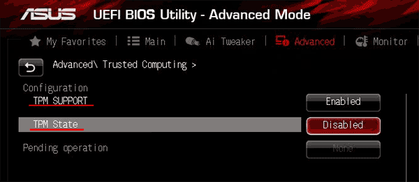 Abilitazione del TPM 2.0 su computer ASUS Abilitazione del TPM 2.0 su computer ASUS