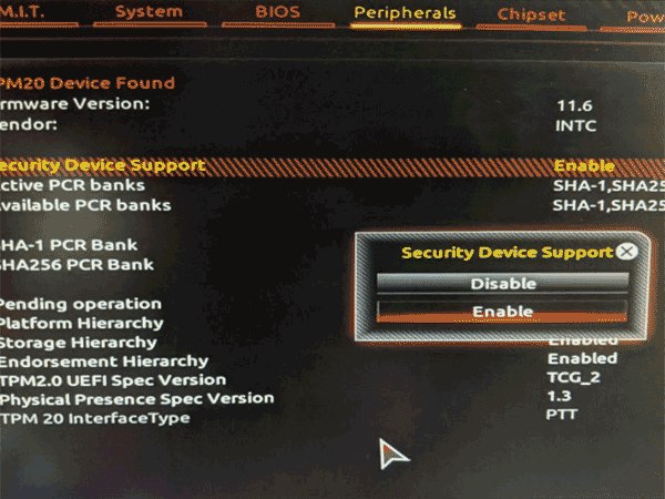 Abilitazione del TPM 2.0 su computer Gigabyte Abilitazione del TPM 2.0 su computer Gigabyte