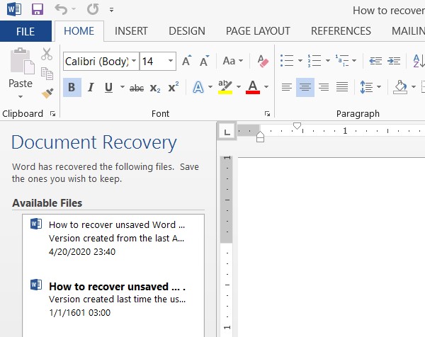 Come recuperare documenti Microsoft Word non salvati