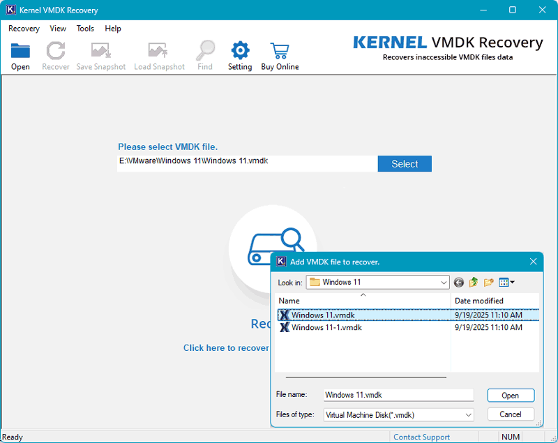 Recupero dati da dischi VMDK - RS Partition Recovery