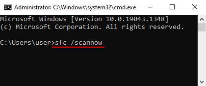 Using sfc /scannow