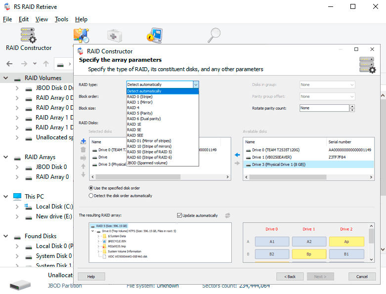 Configurazione di un array RAID 0, 1 in Windows