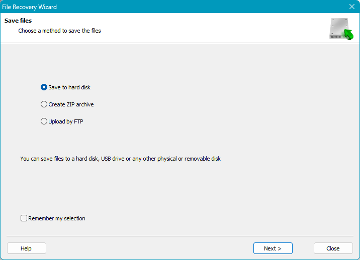 RS RAID Retrieve - Salva i file recuperati RS RAID Retrieve - Salva i file recuperati